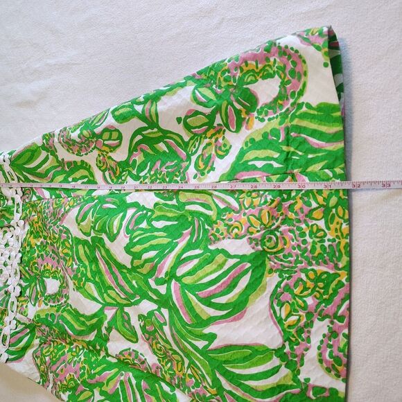Lilly Pulitzer Rosie Shift Dress Size 4 Green Pink Tropical Print Cotton - Picture 6 of 10